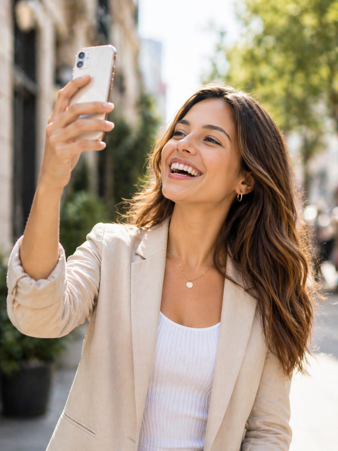 Professional woman managing social media with ContentAutoPilot